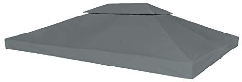 Festnight 2-Stufiges Pavillondach Ersatzdach 4 x 3 m | Pavillon Dach mit PVC-Beschichtung | Wasserdicht Pavillonabdeckung 310 g/m² | für Pavillon Gartenzelt