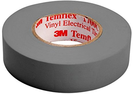 3M T1510 Temflex 1500 Vinyl Elektro-Isolierband, 15 mm x 10 m, 0,15 mm (5, Grau)