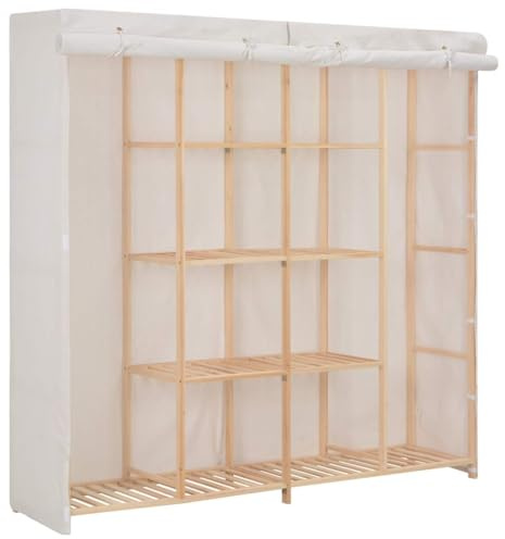 vidaXL Kleiderschrank Weiß 173 x 40 x 170 cm Stoff