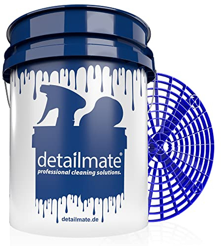 detailmate Professional Car Wash Set - Extra Robust and Durable Wash Bucket 5GAL/20L for Car, Motorcycle, Caravan, Boats - Gentle Hand Wash with Grit Guard Bucket Insert Dirt Insert