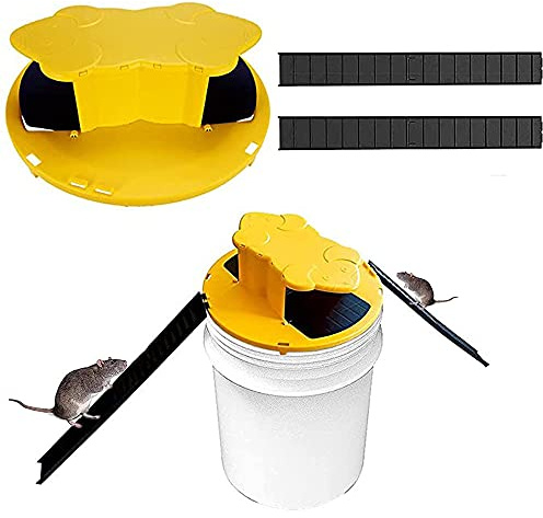 Z&K Mouse Traps,Reusable Rat Trap Flip Slide Bucket Lid,Auto Reset N Type Barrel Cover Flip MouseTrap,Double Headed Mousetrap,compatible 5-gallon bucket,Indoor or Outdoor Use(Without Barrel)