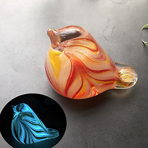 TURSGYZ Farbige Glasur-Kunst, Orange, Taube, Schwalbe, Vogel, Glasfigur, handgefertigt, mundgeblasenes Glas, Briefbeschwerer, Geschenk für Geburtstag, Heimdekoration, Tischdekoration