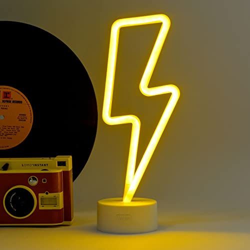 Legami - LED-Lampe mit Neon-Effekt, It's a Sign, H 31 cm, Flash-Thema, doppelte Stromversorgung, USB-Kabel (im Lieferumfang enthalten) oder Batterien (nicht im Lieferumfang enthalten), Tischlampe
