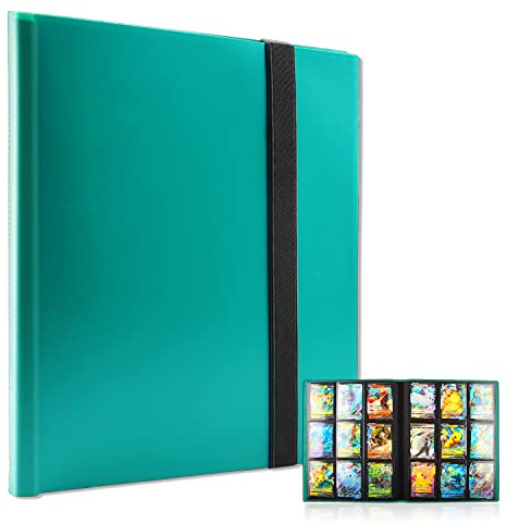 Álbum Colección Tarjetas, Álbum para Tarjetas, Álbum de Tarjetas Coleccionables, Álbum para Cartas Álbumes de Cartas Libro Colección Tarjetas Capacidad para 360 Cartas, 31x25x2cm (Navy blue)