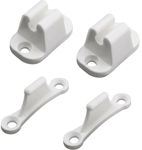2 x Wohnwagen-Tür-Halterungen für Wohnwagen, Anhänger, Wohnmobil, Boot, Türschloss, Clip-Verriegelung, Wohnmobil-Zubehör (weiß)