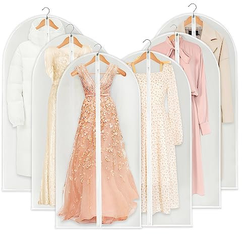 Phantasy® Kleidersack Anzug 6 Stück, Mottenschutz für Transparent Hochwertiger Kleidersäcke 60x140 CM mit Reißverschluss,Wasserdicht Staubschutz Schutzschild für Anzüge Kleider Sakkos Hemden