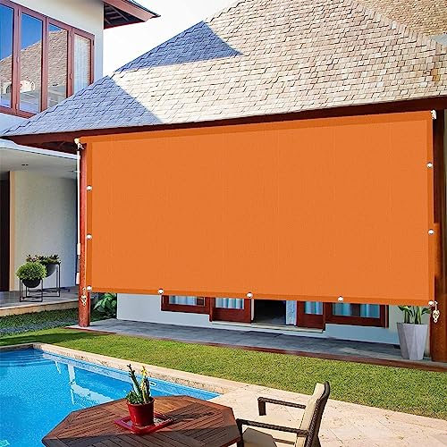 Rectangle Shade Sails Waterproof 6.5 x 10 m(21.33 x 32.81ft) Waterproof Sunscreen Anti-UV Hot Tub Shelter Pergola Awnings With Rope with Free Rope for Outdoor Garden Patio Yard Lawn, Orange