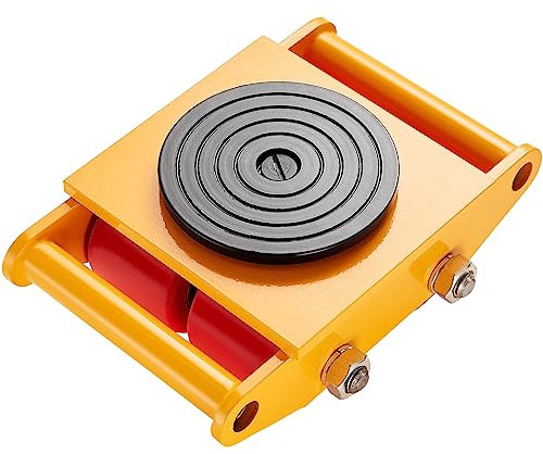 VEVOR Pattini a Rotelle per Trasporto di Carichi Pesanti Capacità Carico Max. 6 Tonnellate, Pattini in Acciaio al Carbonio Piattaforma Antiscivolo Rotazione 360° 4 Ruote in PU da Magazzino Officina