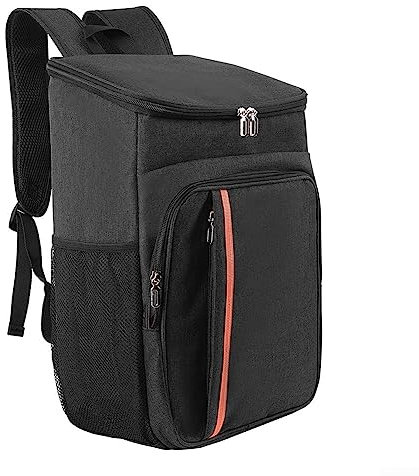 Zaino refrigerante nero, 18 l, 42 x 29 x 19 cm, impermeabile, resistente allo sporco, in tessuto Oxford, adatto per picnic, campeggio, escursionismo