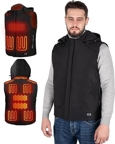 Giacca da esterno, Gilet chauffant pour Hommes, Gilet chauffant, lavable Par USB, vêtements chauffants, 17 Zones de chauffage, pour Le Ski en Plein Air, la randonnée, la Chasse, la Moto, Le Camping