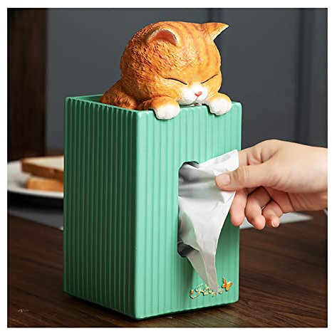 Rechteckige Katzen-Taschentuchbox-Abdeckung für Toilettenpapierrollen, Küchenservietten, Büroschreibtische und Schminktische