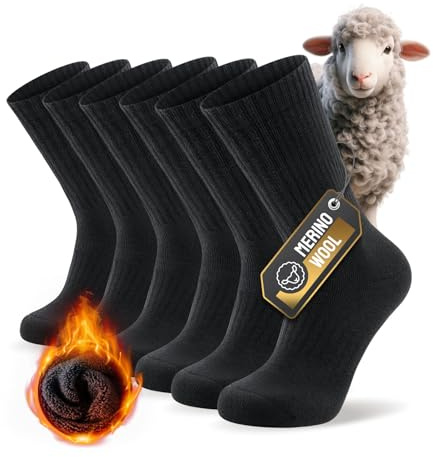 PULIOU Merino Wandersocken Herren Damen, Merino Socken Outdoor Trekkingsocken, Merinowolle Sportsocken Laufsocken für Herren Damen Kinder (3 Paar)