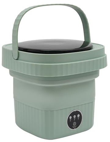 Mini Waschmaschine 6L, Camping Waschmaschine 40W 36dB mit Trockner faltbare waschmaschine 3 Modi für Innenkleidung Socken Babykleidung Handtücher Handschuhe (Grün)
