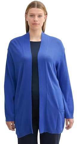Tom Tailor Damen Plussize Basic Cardigan Strickjacke,10619 - Preppy Jean Blue, 50