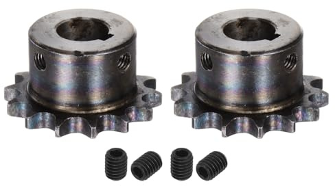 QUARKZMAN 2Pcs Pignon de Chaîne à Rouleaux ISO/DIN 06B-1 Type B, Alésage de 15 mm, Pas de 3/8, en Acier A3, Simple Brin Pignon à Rouleaux Trempé avec 14 Dents
