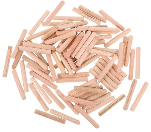 SKISUNO 1 Einsteck- Und Zapfenstecker Bastelholz Holzbearbeitungsstifte Holzdübel Dübel Zum Basteln Basteldübel Aus Holz Holzstange Gerade Kerbstifte Runder Zapfen Aus Holz Schüttgut