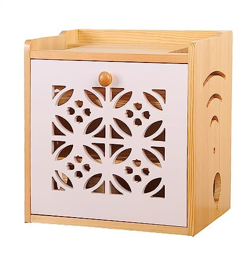 Kabelbox, Router-Aufbewahrungsbox aus massivem Holz, Plug-in-Netzkabel-Aufbewahrungsbox, kabelloses WLAN, leichte Katze, Set-Top-Box-Rack-Anpassung,Schreibtisch-Aufbewahrungsbox