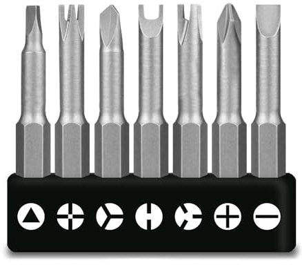 7 Stück 50mm Geformte Schraubendreher-Bits, U-Schraubendreher-Bits, Y-Dreieck Innenkreuz, für Die Reparatur von Haushaltsgeräten, Chrom-Vanadium-Stahl