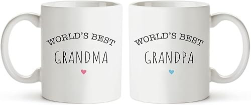 IKJHG 2 tazze da caffè per nonni, nonni, nonni, coppie, tazze da caffè, festa della mamma, festa del papà, Natale, per nonni, 325 ml