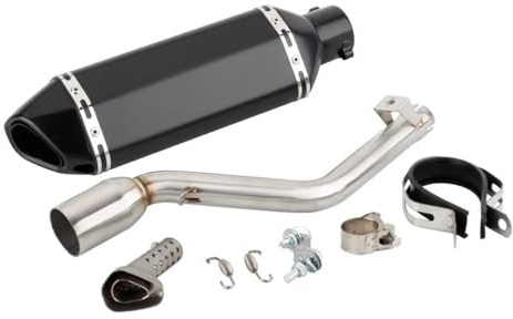 GTGJFJKW Silenziatore Marmitta per Keeway TX125 2012-2021 TX125 SM/Enduro 2012-2021 TX 125 Marmitta di Scarico per Moto con Tubo di Collegamento Intermedio Slip-on(Type-H)