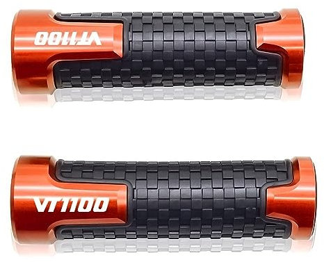 BBIGTIFWX Motorrad-Anti-Rutsch-Griff Für H&ONDA VT1100/VT 1100 C Spirit 7/8 22mm Universal Motorrad Aluminium Gummi Anti-Slip Griff Bar Grip Lenker Handgriffe(4)
