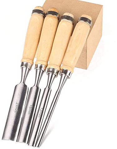 Wood Carving Gouge Set, 4-Piece Professional Woodworking Hand Chisels Compact Knife - for Hobby Tools and Craftsmen