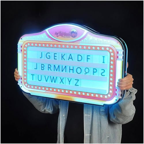 Cartellone con lettere magiche,decorazioni luminose per bottiglie,cartello luminoso a LED,oggetti di scena per cartelloni pubblicitari, cartello con mano,per bar/festa/casa/caffè