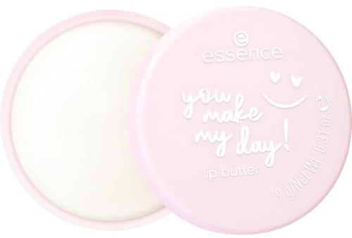 essence YOU MAKE MY DAY! lip butter, Lippenbalsam, Nr. 01, Transparent, feuchtigkeitsspendend, glättend, vegan, ohne Konservierungsstoffe, ohne Parabene, ohne Mikroplastikpartikel, 1er Pack (9g)