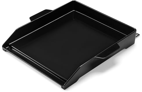 Onlyfire Grillplatte Gusseisen Emailliert mit Verstellbarer Ständer für Die Meisten Gasgrills, Universelle BBQ Plancha für Weber, Enders, Grill Plancha mit Griff für Fleisch und Gemüse, Hoher Rand