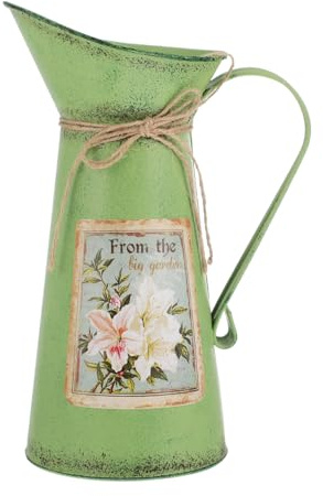 PRETYZOOM Seau À Fleurs en Fer Vintage Décoration Intérieure Ornement Rétro pour Arrangement Floral Et Rangement De Petits Objets 11.02 X 7.09 X 5.12 Pouces