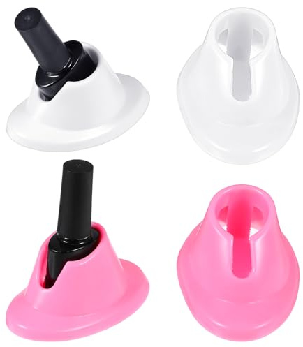 Gjinxi Lot de 4 supports de vernis à ongles en caoutchouc souple, support anti-déversement, outils d'affichage de manucure, fournitures de nail art, accessoires de rangement pour vernis à ongles