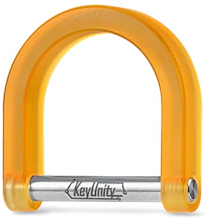 KeyUnity KA17 Titanium D Ring Key Shackle, U Shape Key Ring Horseshoe Clasp for Car Fob, DIY Leather Key Organizer Keychain
