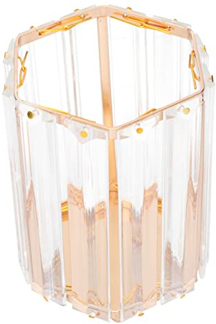 DOITOOL Pot à Pinceaux De Maquillage Verre Seau à Stylos De Forme Géométrique Récipient Décoratif Pour Maison Et Rangement