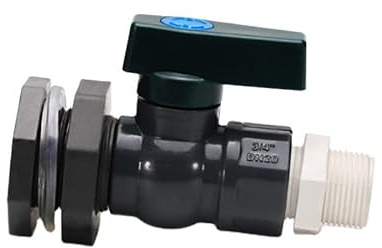 Connecteur Réservoirs d'eau en PVC Robinet Baril,Robinet de Baril Jardin de Pluie en PVC 3/4 Pouce,avec Raccord de Cloison et Adaptateur de Tuyau,pour l'irrigation agricole,jardin,balcon,terrasse,aqua