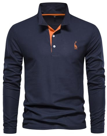 Herren Poloshirt Langarm T Shirts Männer Hemd T-Shirt Casual Golf Sports T Shirt