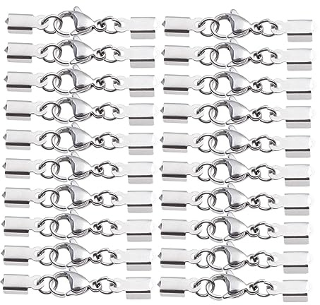 ORFOFE 20 st DIY Smyckeslås i Rostfritt Silverfärgade Hummerklämmor för Halsband Armband och Berlocker Hållbara Metallspännen för Smyckestillverkning och Reparationer