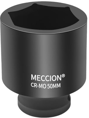 Meccion Chiave a Bussola ad Impatto 50mm con Attacco da 3/4, Cr-Mo Profonda Bussola Esagonale, Lunghezza 78 mm
