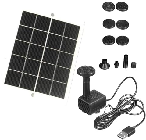 Celuicion Solarbrunnen, Wasserpumpe, Solar, 15 W, für Vogelbad, wetterfest, Dekoration für den Außenbereich, für Balkon, Vogelbad, Allee, Garten, Aquarium
