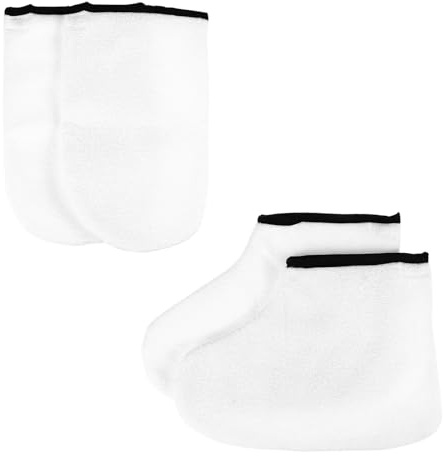 EPIGEIST Moufles et Chaussettes de Spa en Paraffine pour Mains et Pieds, Doublures en Polyester Isolantes pour Garder la Cire Chaude et Maximiser L'hydratation, pour Soins Professionnels