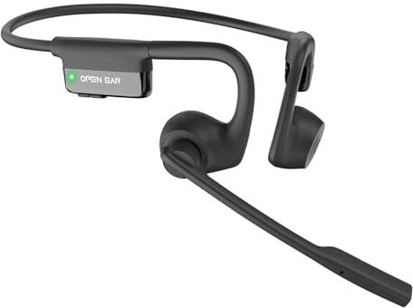 Bluetooth5.3 Open-Ear Headsets mit Mikrofon für Büro Meeting Autofahren | Multipoint-Verbindung, 27g leicht, geräuschunterdrückendes Mikrofon für klare Anrufe, Type-C-Ladung