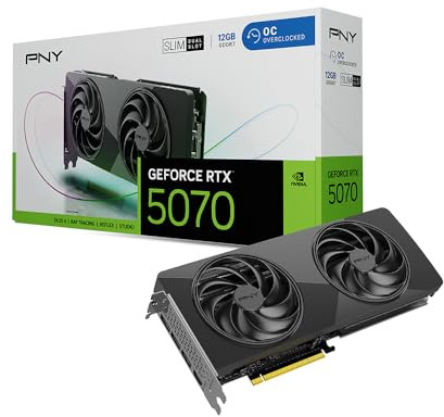 PNY Carte Graphique GeForce RTX™ 5070 12GB Slim OC Double Ventilateur, 2-Slot