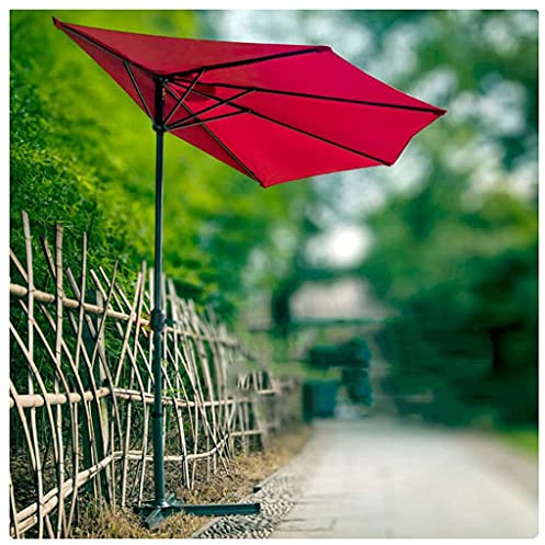 Half Parasol, 300cm Red Prevent Light Rain Garden Parasol Umbrella with Crank, Small Parasol for Outdoor Garden and Patio good