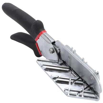 Sxhlseller Tijeras de Inglete con Guía de ángulo Ajustable para Manualidades en Madera, Cortador de Acero SK5 para Tiras de PVC, Canales y Molduras de Cuarto de Vuelta con 10 Cuchillas de Repuesto