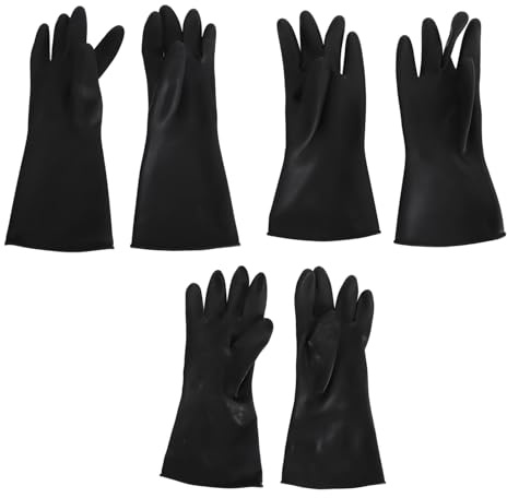 Qalvona Guantes Resistentes a Productos Químicos, Guantes de Látex Reutilizables, Cómodos y Protectores, Guanteletes Largos para Trabajo, Minería y Jardinería - Barrera Efectiva, Alta (B40-L)