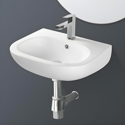 Lavabo de salle de bain Luxueuse Vasque Suspendu Lavabo d'angle mural en céramique avec trou pour robinet Lave-Mains Évier en Céramique pour wc couleur blanche 35 x 35 x 13 cm