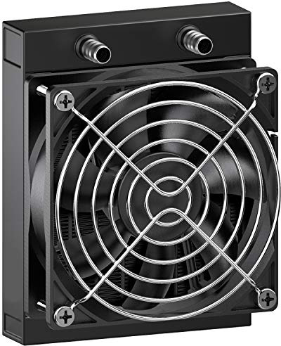 Clyxgs Radiateur de refroidissement à eau, échangeur de chaleur à 12 tuyaux en aluminium avec ventilateur pour PC CPU Ordinateur Système de refroidissement d'eau DC 12 V 120 mm