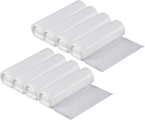 200 Sacs Poubelle Grande Capacité 110L - Lien de Fermeture, Ultra Résistant, Anti-Fuites, Transparents - 8 Rouleaux de 25 sacs
