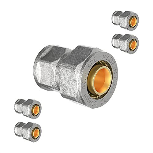 KIRCHHOFF | MSVR Rohr | 5er Set | Klemmringverschraubung 20 mm x 3/4 | Aluverbundrohr | für Heizung | Fußbodenheizung | DVGW zertifiziert | Trinkwasser geeignet | Made in Europe | 5 Stück