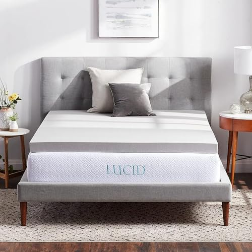 LUCID Memory Foam Matratzen Topper 90x200cm mit Bambuskohle, 7,5 cm dicke Matratzenauflage 90 x 200 cm