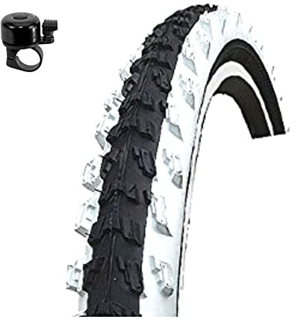 1 x Kenda K-829 26 MTB Fahrradreifen Fahrradmantel Schwarz/Weiß 50-559 (26 x 1.95) inkl. Fahrradklingel